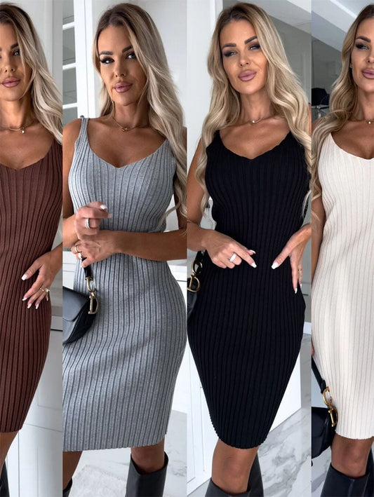🔥Hot sale 🔥Knitted sweater and shirt dress