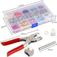 🧵 ZESTAW NARZĘDZI DO ZATRZASKÓW METALOWYCH DIY – BEZ MŁOTKA, TRWAŁE I UNIWERSALNE! ✨