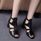 Women's High Heeled Leather Open Toe Sandals