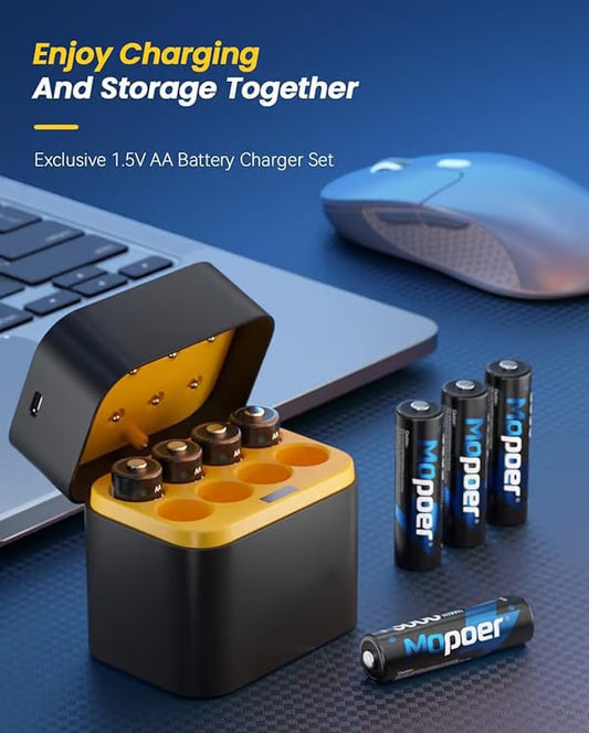 ✨2025 HOT SALE 50% RABAT🔋Li-ion-batteri med integreret opladningsopbevaringsboks💡Overopladningsbeskyttelse