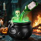 ✨🎃Dekoracje na Halloween do wnętrz – kocioł czarownicy z magicznymi pływającymi butelkami z eliksirem i wytwornicą mgły