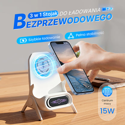 Wielofunkcyjna podstawka na telefon z szybką ładowarką bezprzewodową