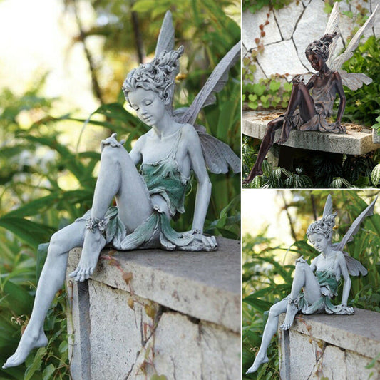 Sitting fairy garden statue