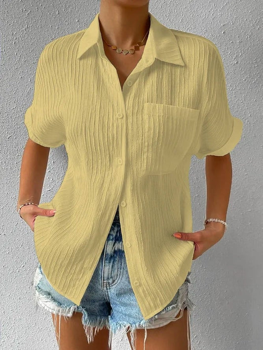 🔥Hot Sale - 49% OFF🔥Collar Casual Buttoned Loose Blouse