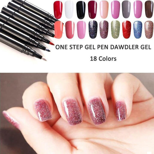 💅 Ograniczona czasowo promocja – kup 1, drugi gratis ✨ Żelowy pisak do paznokci One Step | 3-w-1 lakier hybrydowy bez top coatu | Długotrwały pisak do domowego manicure z precyzyjną końcówką 🎨