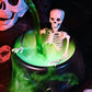✨🎃Dekoracje na Halloween do wnętrz – kocioł czarownicy z magicznymi pływającymi butelkami z eliksirem i wytwornicą mgły