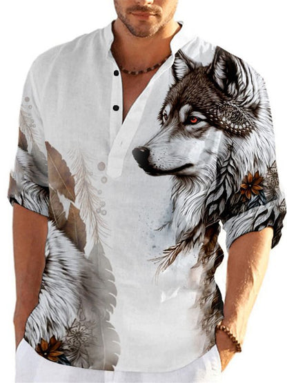 4d Animal Print Men'S Fashion Shirt