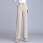 High-waisted Flesh-concealing Thin Icy Narrow Straight-leg Pants