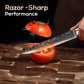 Multi-Use Stainless Steel Wooden Handle Damascus Pattern Kitchen Knife Set