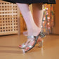 Women's Rhinestone-Embellished Block Heel Sandals