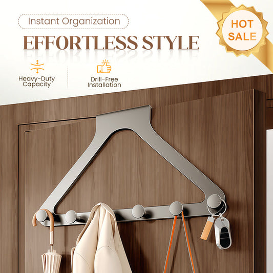 Bezwierceniowy Wieszak na Drzwi z 6 Hakami