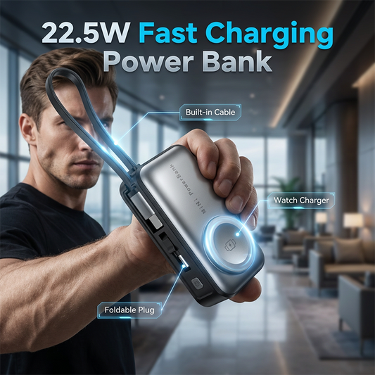 Przenośny power bank 4-w-1 z szybkim ładowaniem