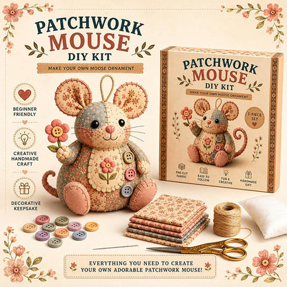 🔥 Bestseller | 🧸🎀 Zestaw do samodzielnego wykonania pluszowej myszki w stylu retro – płatność przy odbiorze