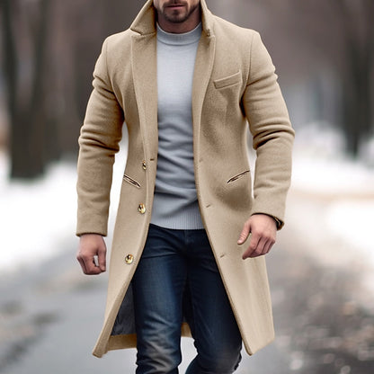 🎅🎄Christmas Early Sale 40% OFF🎄Men's Single Row Buckle Solid Color Jacket