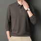 Men's Business Casual Long Sleeve Lapel T-shirt