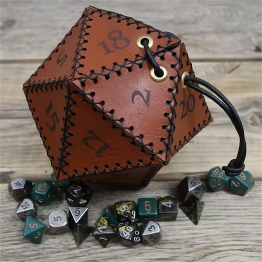 Leather D20 Dice Bag