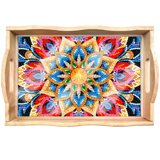 [New] DIY decorative Painting Wooden Tray Food