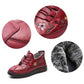 Leather Fur Moccasins Women Loafers for Elderly Females Soft Warm