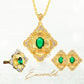 Nice Gift for Delicate Women! Italian Jewelry Set of Four-leaf Clover