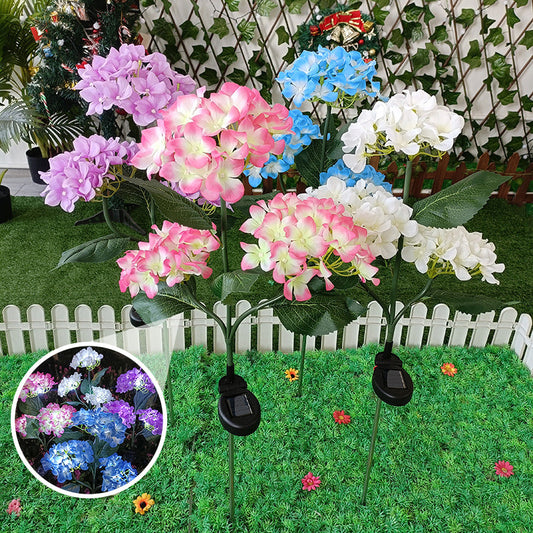 Creative Gift * Simulated Hydrangea Solar Light - Outdoor Garden Decoration