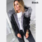 [Best Gift] Women's Warm Thick Faux Fur Collar Hooded Denim Jacket
