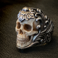 Last day 49% OFF💀Vintage Polish Floral Armor Antler Skull Ring
