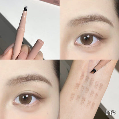 Waterproof, sweat-proof and non-smudging four-pronged eyebrow pencil